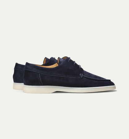 Men's Low-Profile Derby Shoes with Lace-Up Closure and Round Toe