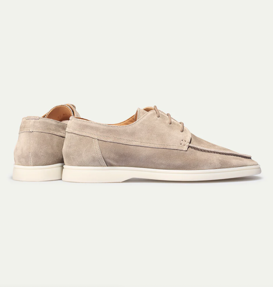 Men's Low-Profile Derby Shoes with Lace-Up Closure and Round Toe