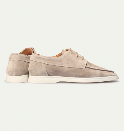 Men's Low-Profile Derby Shoes with Lace-Up Closure and Round Toe