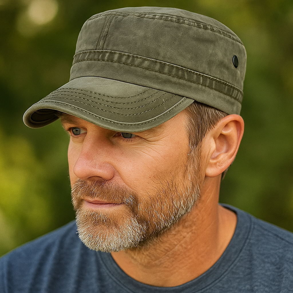 Men's Military Cap with Adjustable Back Strap