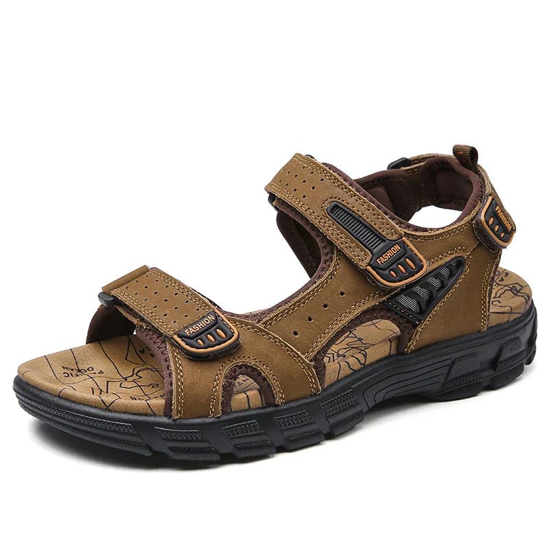 Men's Open-Toe Sandals with Triple Velcro Straps