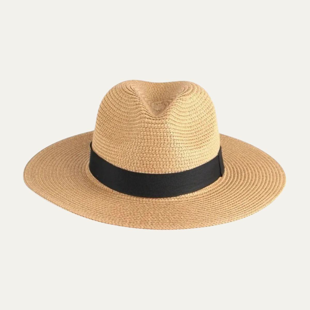 Men's Panama Hat with Wide Brim and Teardrop Crease
