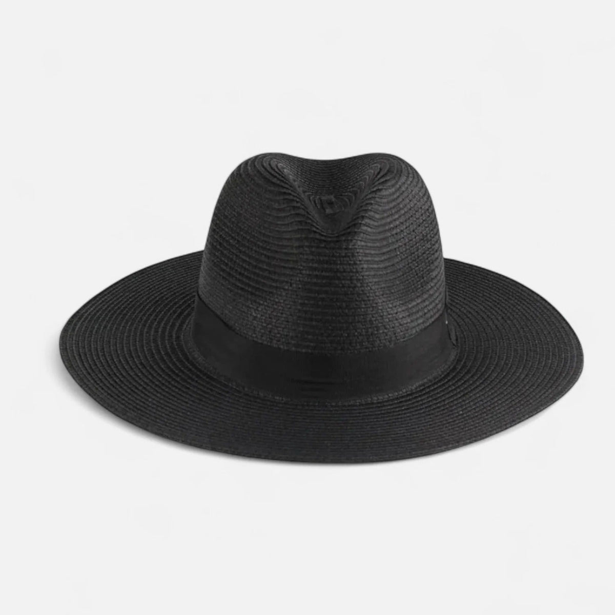 Men's Panama Hat with Wide Brim and Teardrop Crease