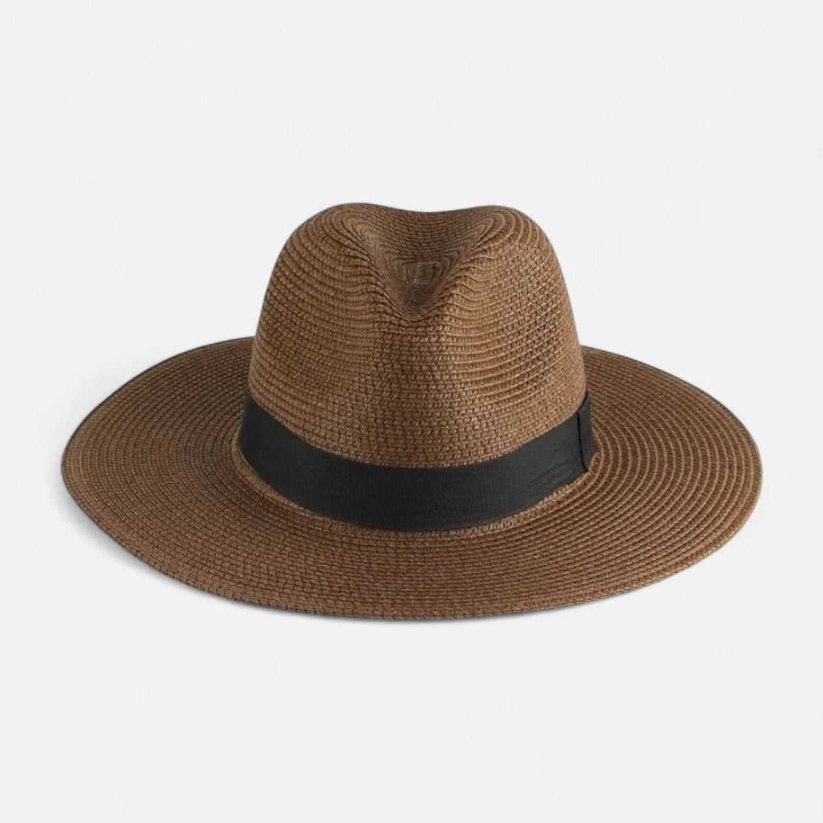 Men's Panama Hat with Wide Brim and Teardrop Crease