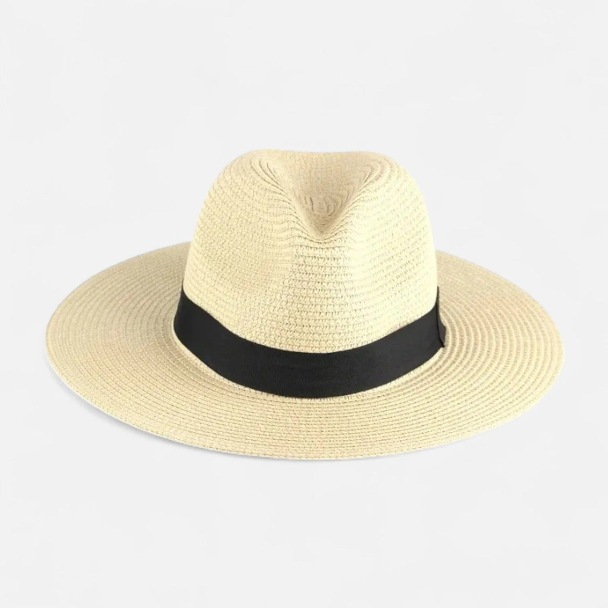 Men's Panama Hat with Wide Brim and Teardrop Crease