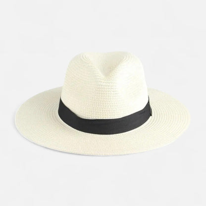 Men's Panama Hat with Wide Brim and Teardrop Crease