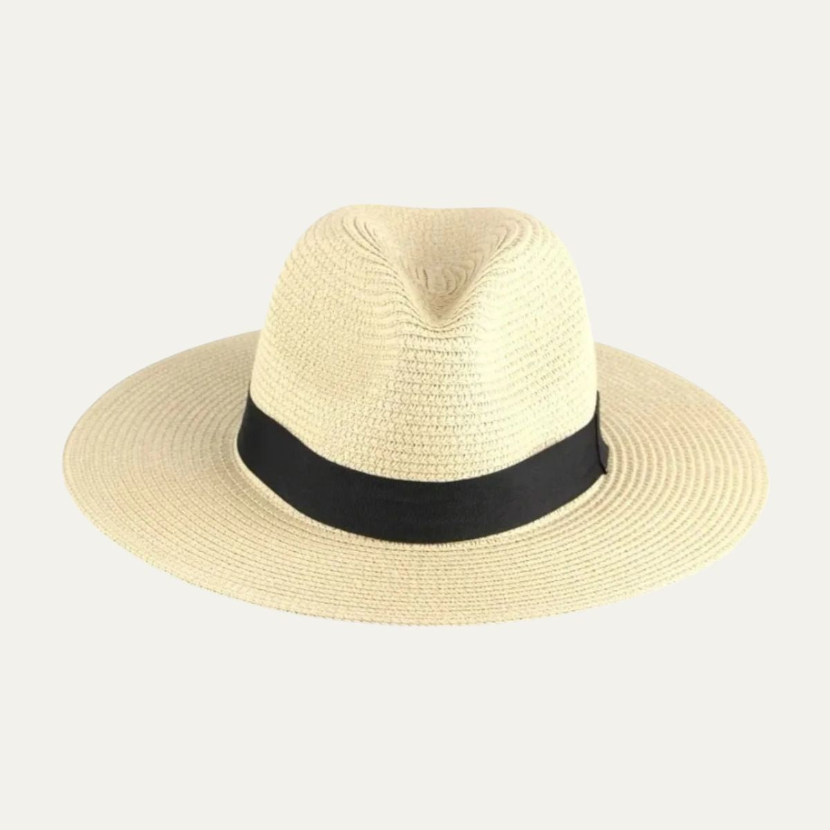 Men's Panama Hat with Wide Brim and Teardrop Crease