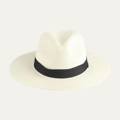 Men's Panama Hat with Wide Brim and Teardrop Crease