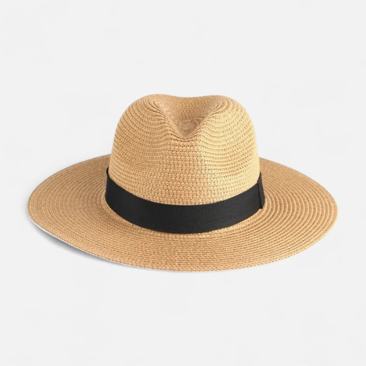 Men's Panama Hat with Wide Brim and Teardrop Crease