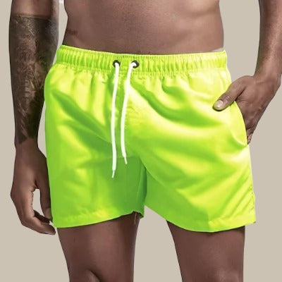 Men's Quick-Dry Swim Shorts with Drawstring Waist and Pockets