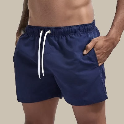 Men's Quick-Dry Swim Shorts with Drawstring Waist and Pockets