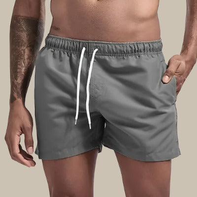 Men's Quick-Dry Swim Shorts with Drawstring Waist and Pockets