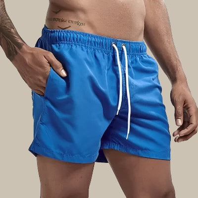 Men's Quick-Dry Swim Shorts with Drawstring Waist and Pockets
