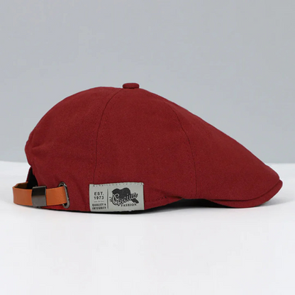 Men's Retro Flat Cap with Structured Shape