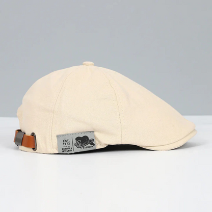 Men's Retro Flat Cap with Structured Shape