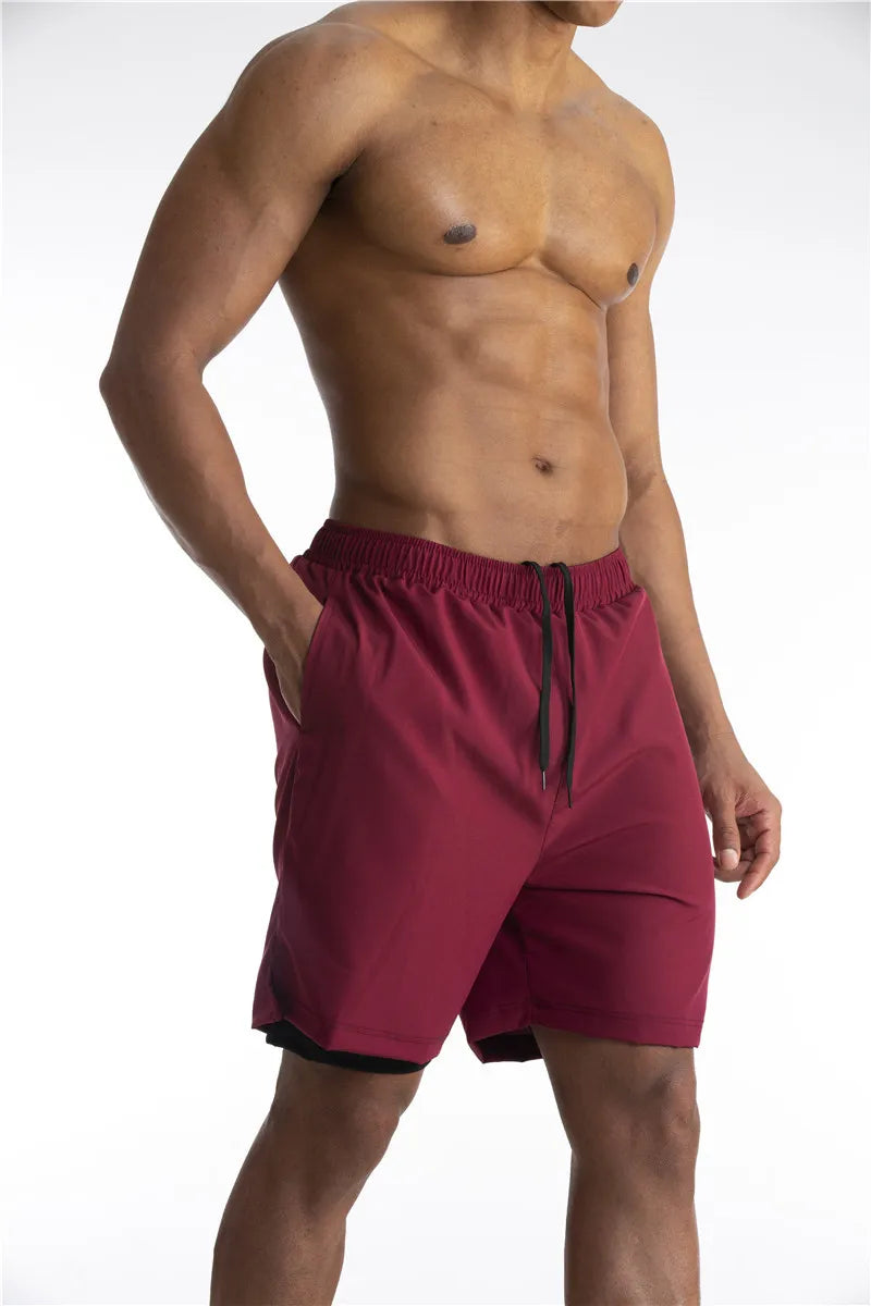 Men's Running Shorts with Inner Lining, Phone Pocket and Drawstring Waist