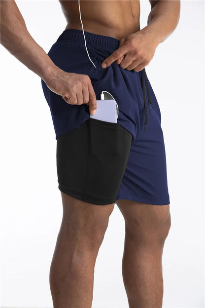 Men's Running Shorts with Inner Lining, Phone Pocket and Drawstring Waist