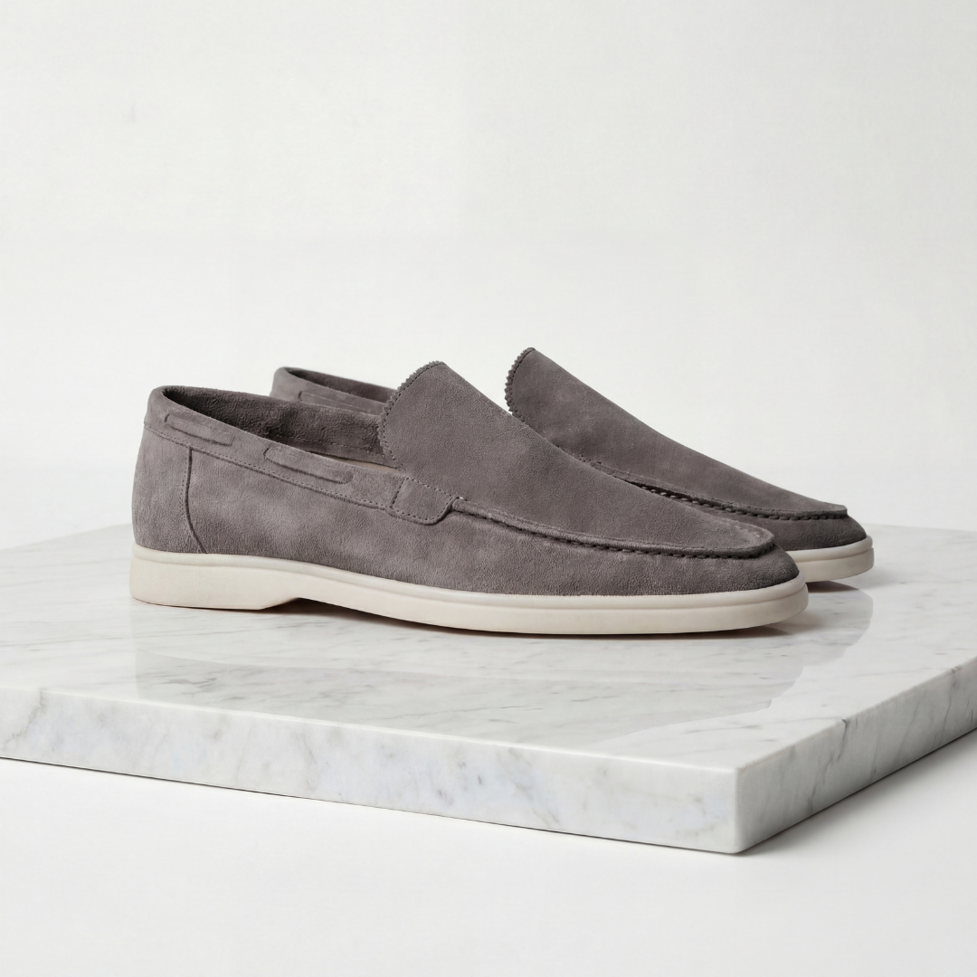 Men's Slim Slip-On Loafers with Moc Toe Stitching