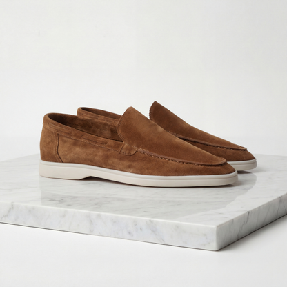 Men's Slim Slip-On Loafers with Moc Toe Stitching