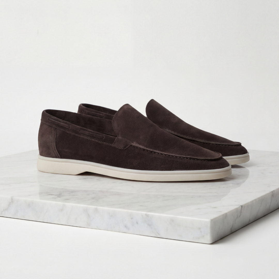 Men's Slim Slip-On Loafers with Moc Toe Stitching