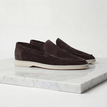 Men's Slim Slip-On Loafers with Moc Toe Stitching