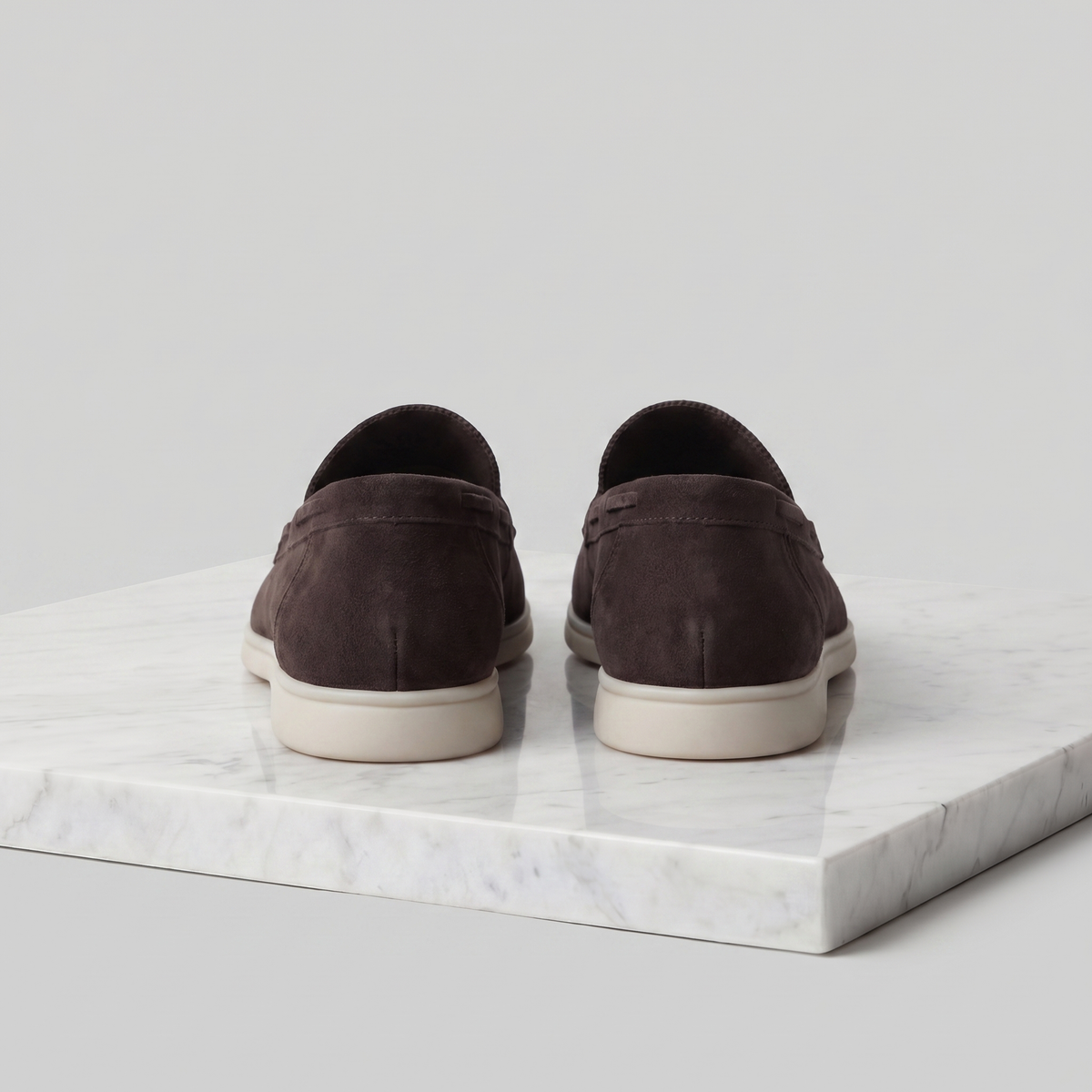 Men's Slim Slip-On Loafers with Moc Toe Stitching