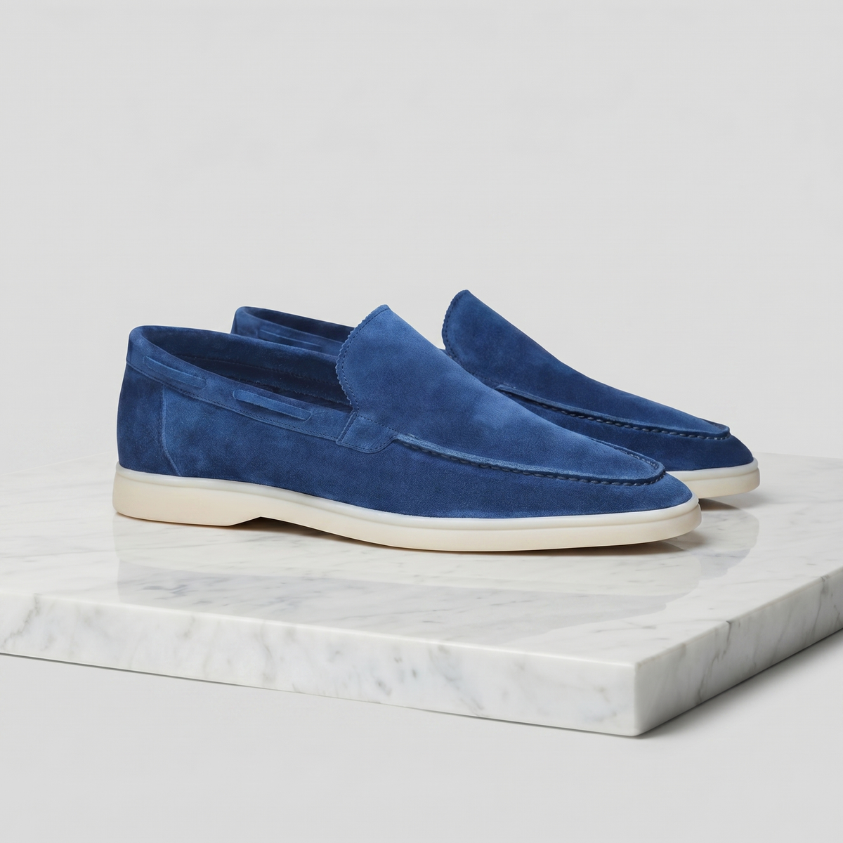 Men's Slim Slip-On Loafers with Moc Toe Stitching