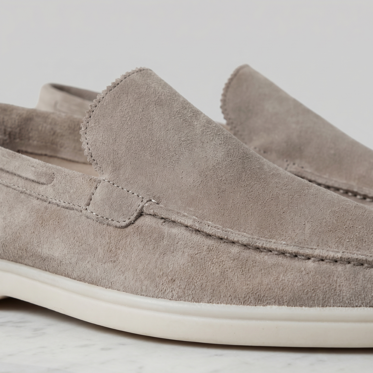 Men's Slim Slip-On Loafers with Moc Toe Stitching