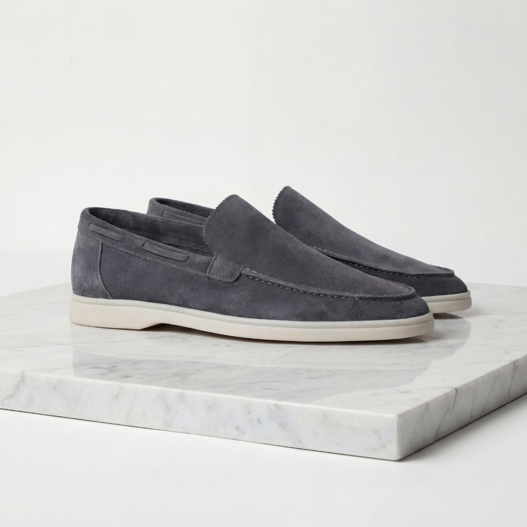 Men's Slim Slip-On Loafers with Moc Toe Stitching