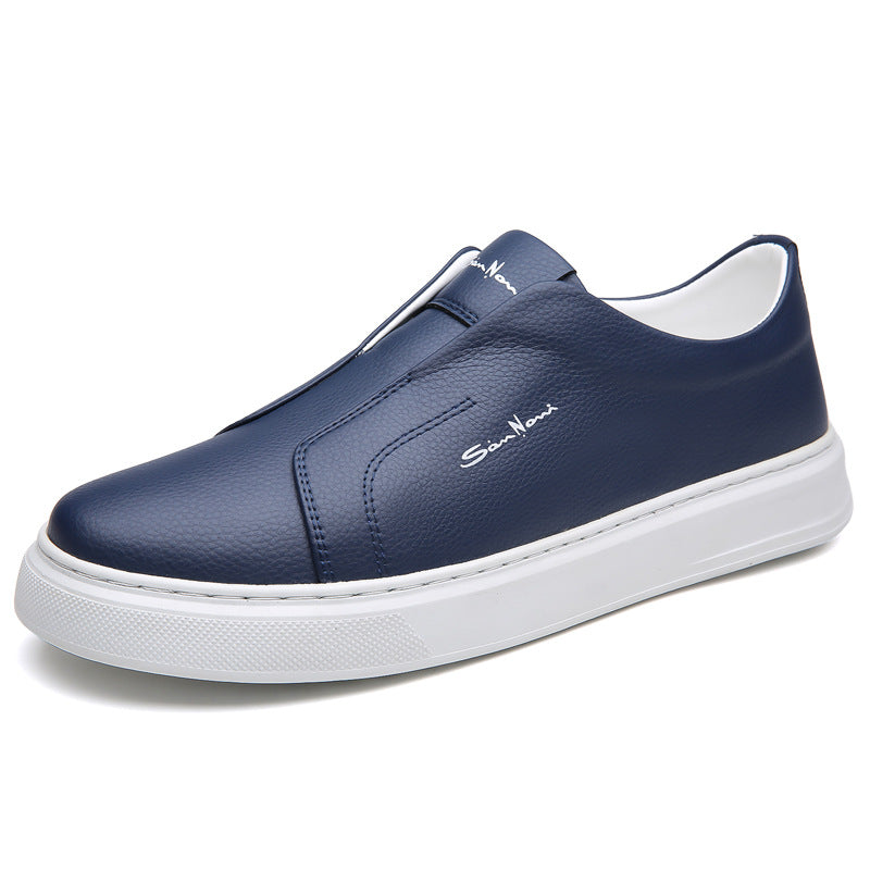Men's Slip-On Sneakers with Faux Leather Upper and Platform Sole