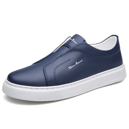 Men's Slip-On Sneakers with Faux Leather Upper and Platform Sole