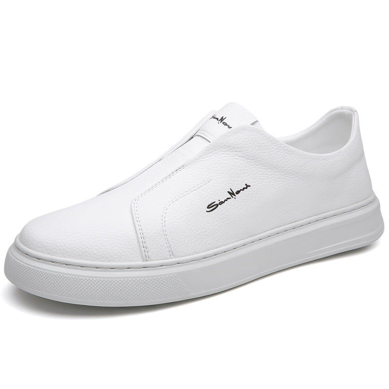 Men's Slip-On Sneakers with Faux Leather Upper and Platform Sole