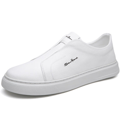 Men's Slip-On Sneakers with Faux Leather Upper and Platform Sole