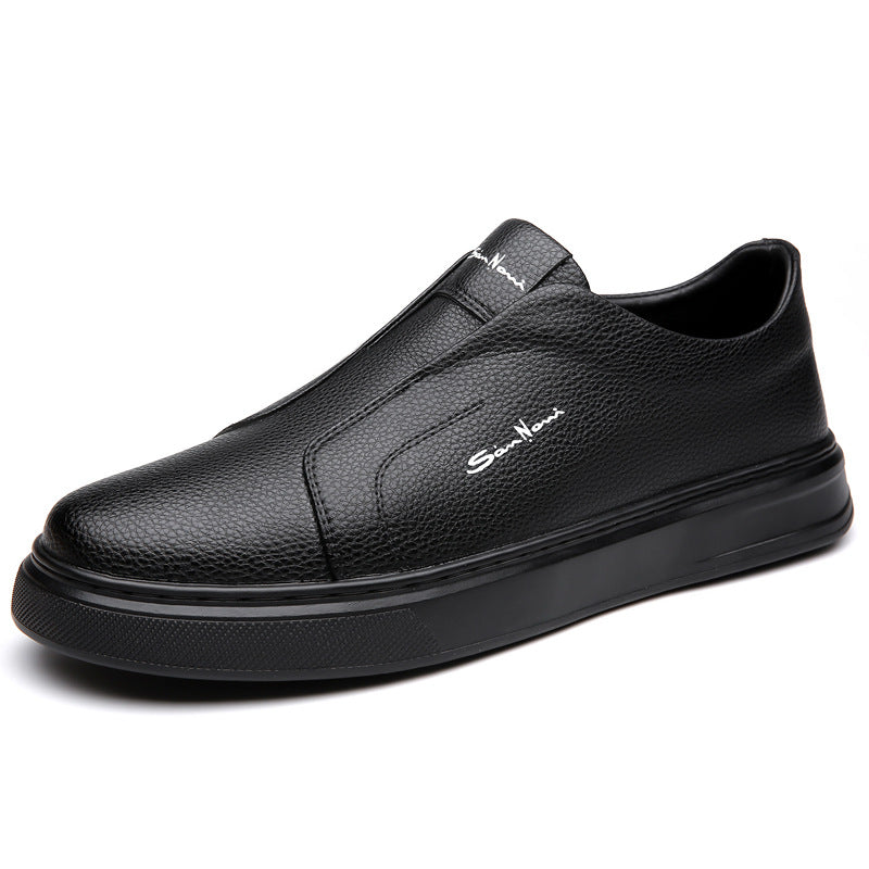 Men's Slip-On Sneakers with Faux Leather Upper and Platform Sole