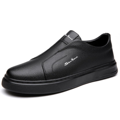 Men's Slip-On Sneakers with Faux Leather Upper and Platform Sole