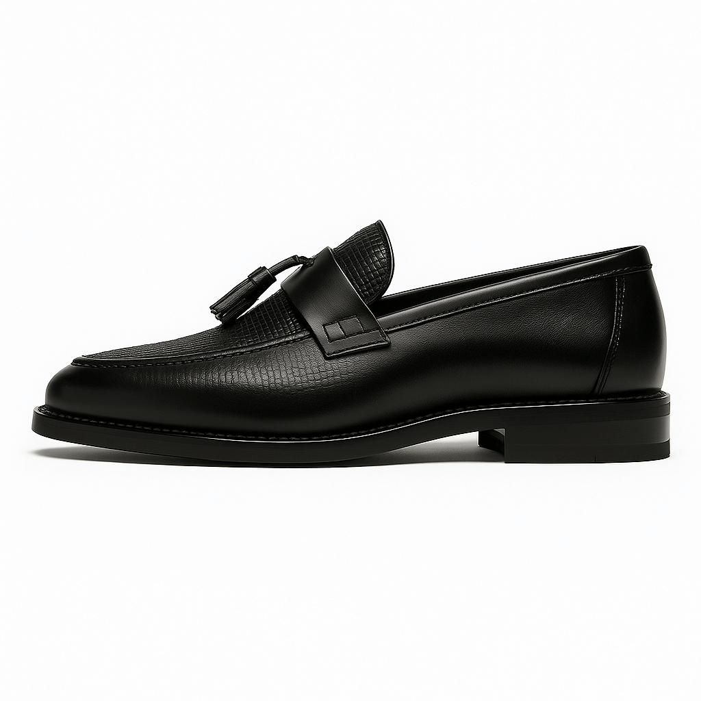 Men's Tassel Loafers with Woven Texture and Slip-On Design