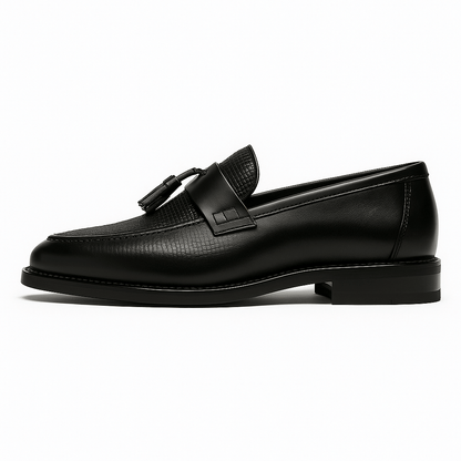 Men's Tassel Loafers with Woven Texture and Slip-On Design