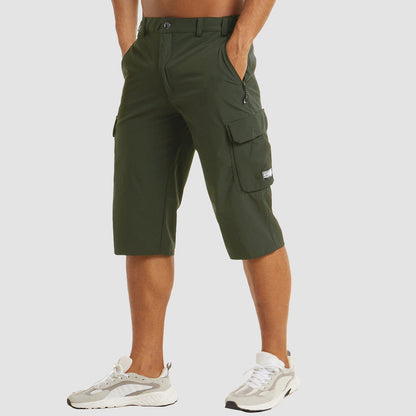Men's Three-Quarter Cargo Shorts with Zip Pockets