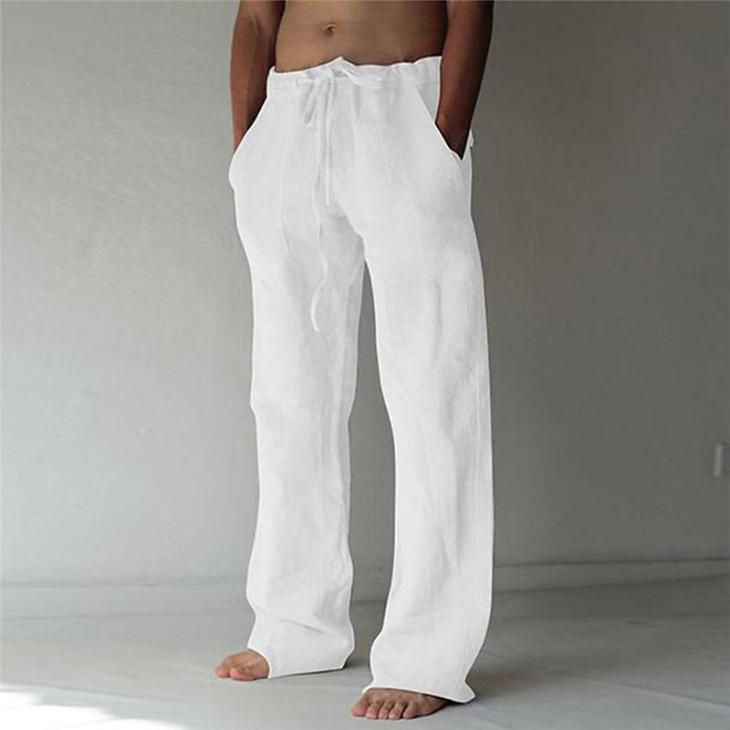 Men's Trousers Wide Leg with Drawstring Waist