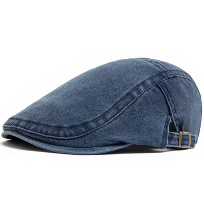 Men's Vintage Flat Cap with Buckle Strap