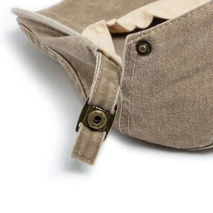 Men's Vintage Flat Cap with Buckle Strap