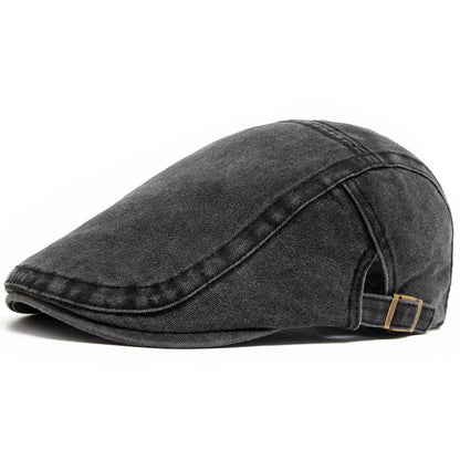 Men's Vintage Flat Cap with Buckle Strap