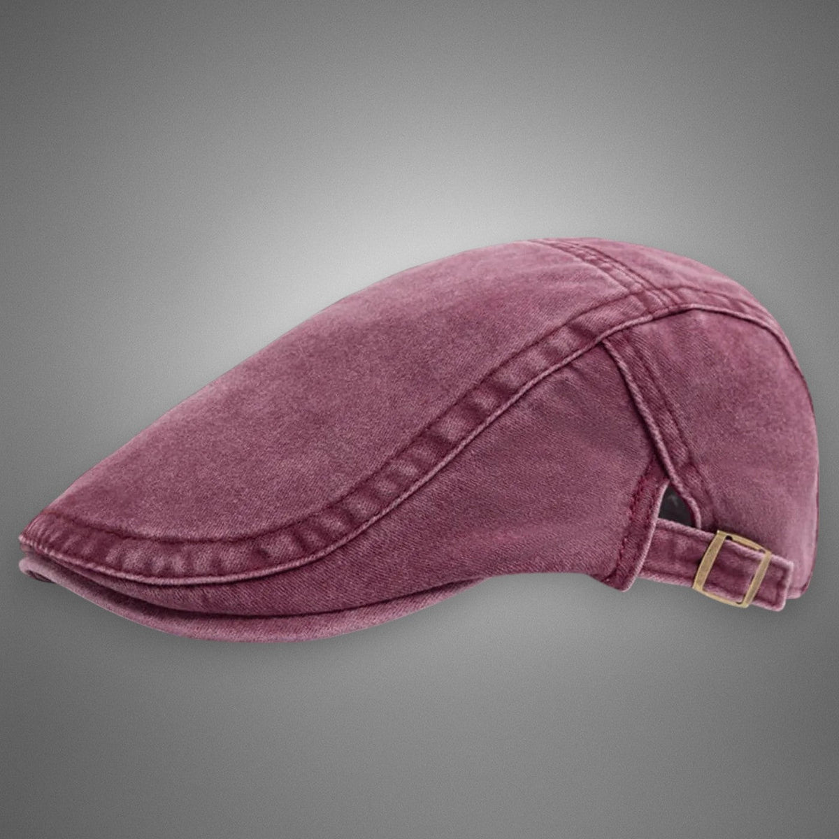 Men's Vintage Flat Cap with Side Buckle Strap