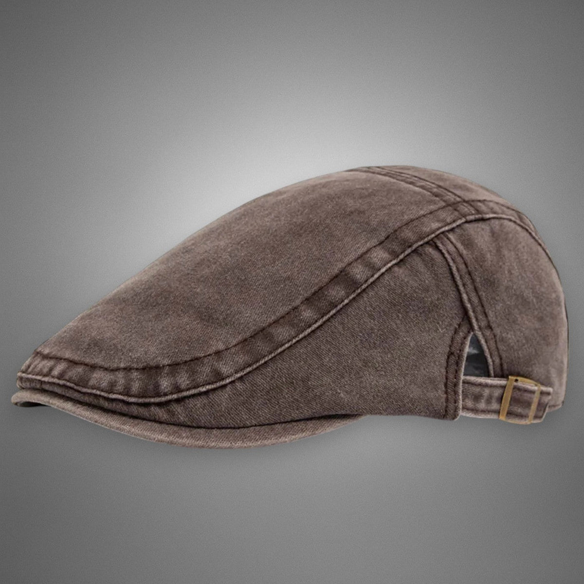 Men's Vintage Flat Cap with Side Buckle Strap