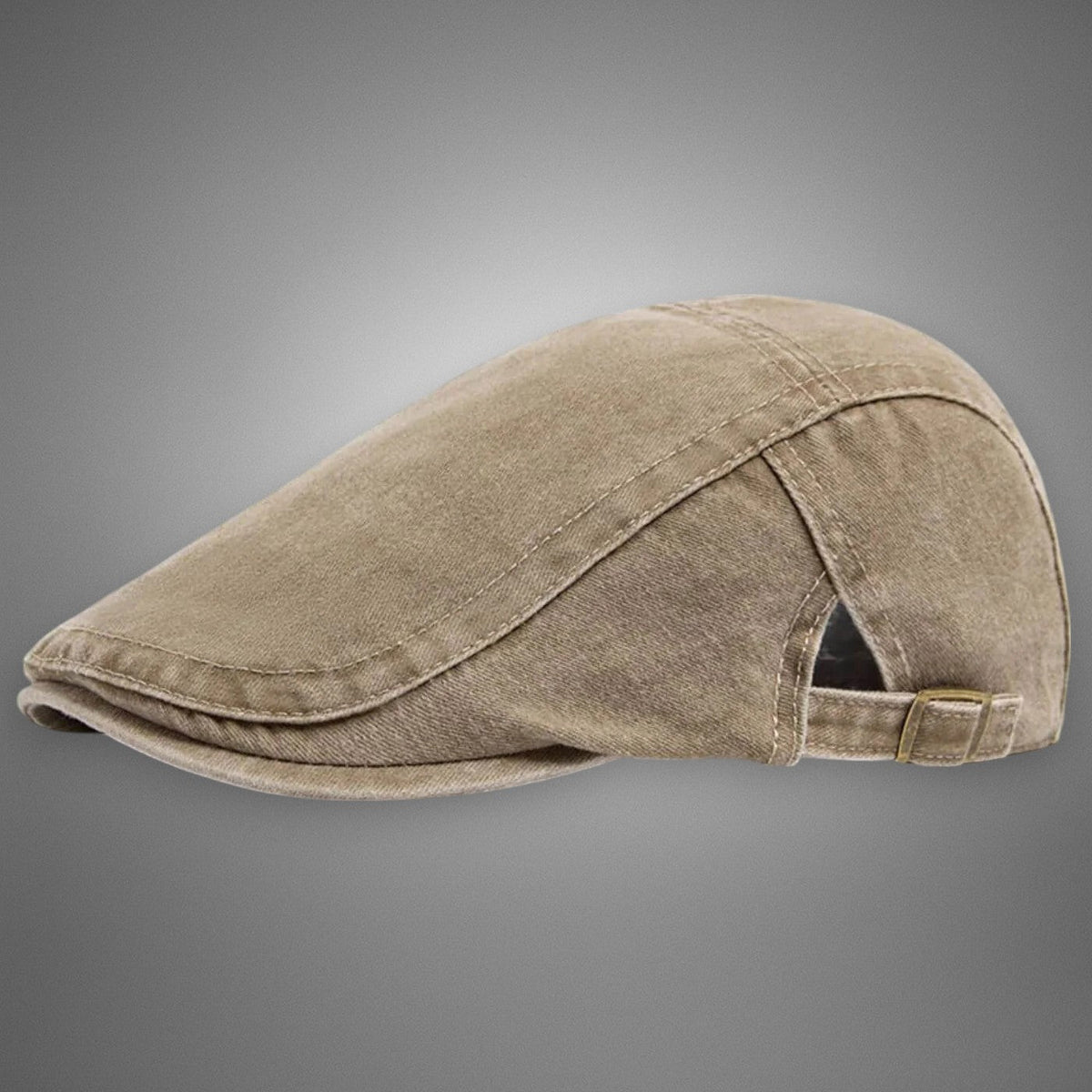 Men's Vintage Flat Cap with Side Buckle Strap