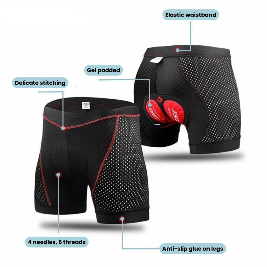 Unisex Cycling Underwear Shorts with Mesh Panels