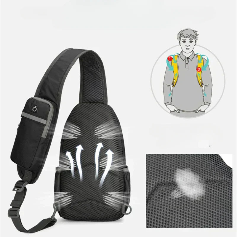 Unisex Lightweight Anti-Theft Crossbody Shoulder Bag with Multiple Pockets