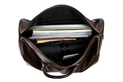 Unisex Lightweight Faux Leather Travel Duffel Bag with Detachable Shoulder Strap