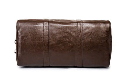 Unisex Lightweight Faux Leather Travel Duffel Bag with Detachable Shoulder Strap
