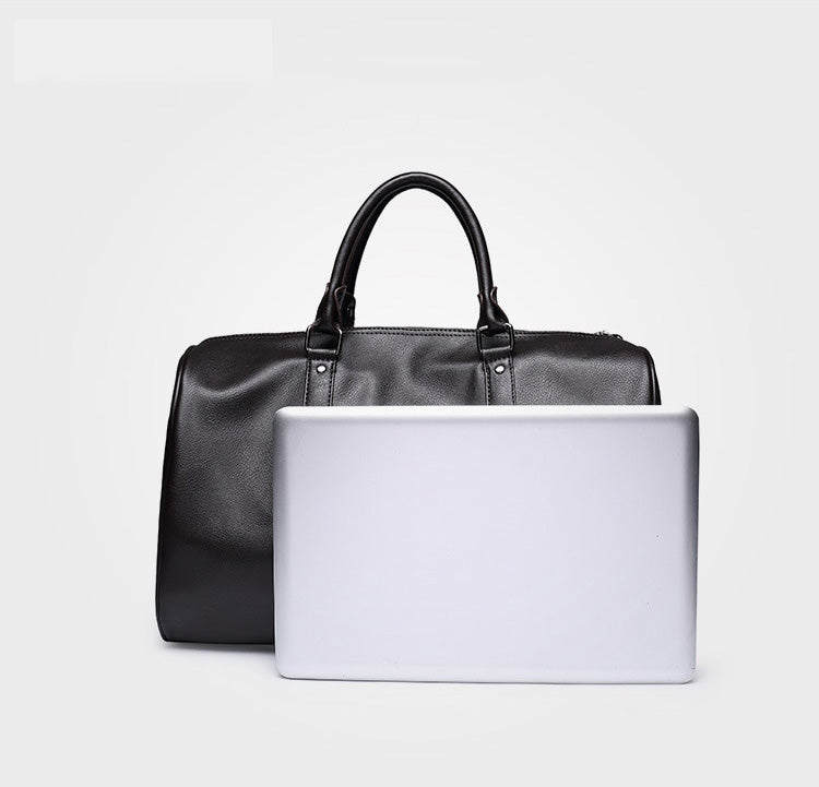 Unisex Lightweight Faux Leather Travel Duffel Bag with Detachable Shoulder Strap